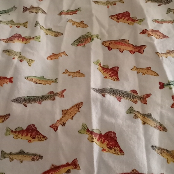 Reel Obsession Cotton Button Down Collar Short Sleeve Fish Print Shirt Sz Large - Picture 8 of 11